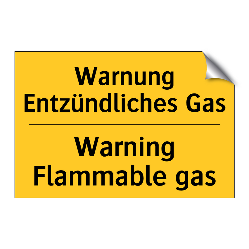 Warnung Entzündliches Gas - Warning Flammable gas