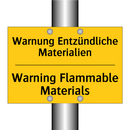 Warnung Entzündliche Materialien/.../ - Warning Flammable Materials