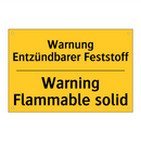 Warnung Entzündbarer Feststoff - Warning Flammable solid