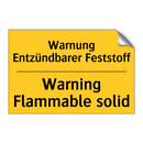 Warnung Entzündbarer Feststoff - Warning Flammable solid