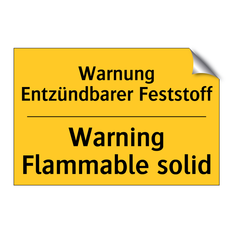 Warnung Entzündbarer Feststoff - Warning Flammable solid