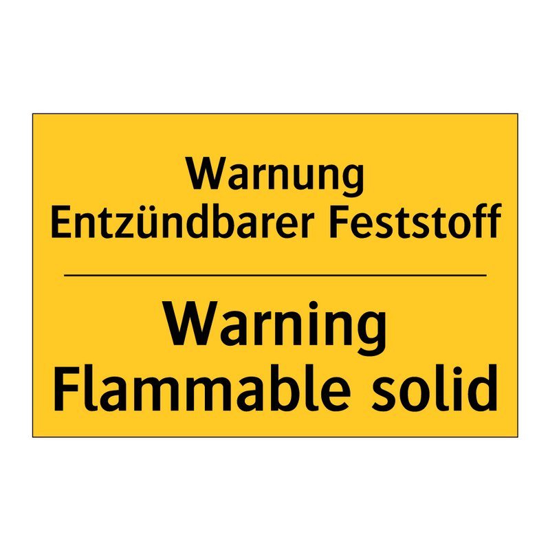 Warnung Entzündbarer Feststoff - Warning Flammable solid