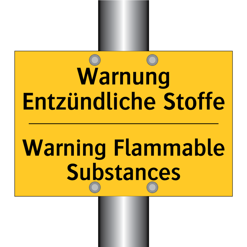 Warnung Entzündliche Stoffe - Warning Flammable Substances