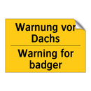Warnung vor Dachs - Warning for badger