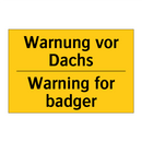 Warnung vor Dachs - Warning for badger