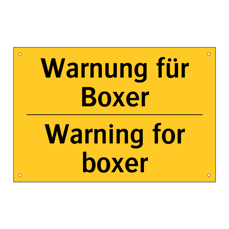 Warnung für Boxer - Warning for boxer