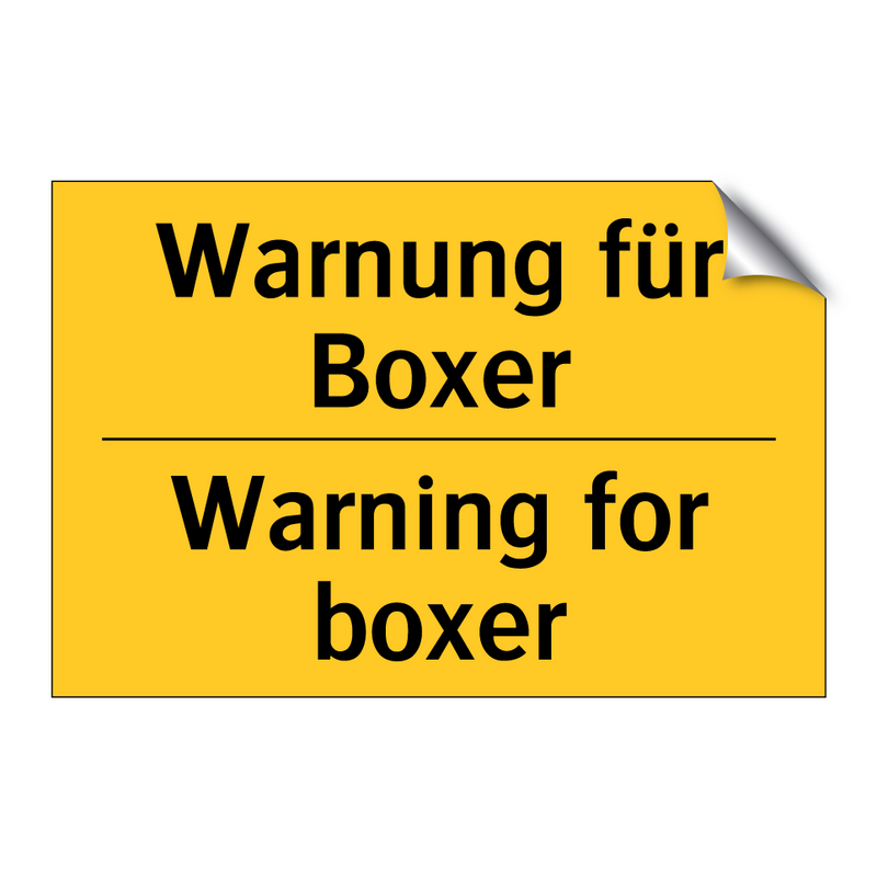 Warnung für Boxer - Warning for boxer