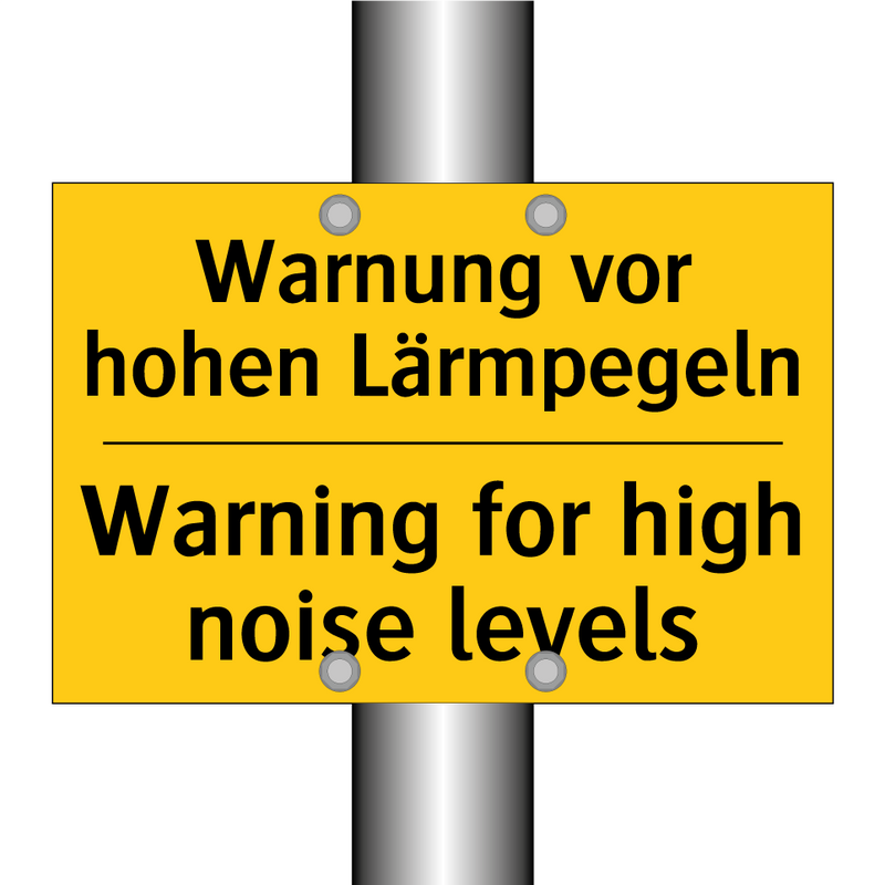Warnung vor hohen Lärmpegeln - Warning for high noise levels