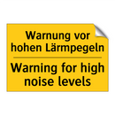Warnung vor hohen Lärmpegeln - Warning for high noise levels