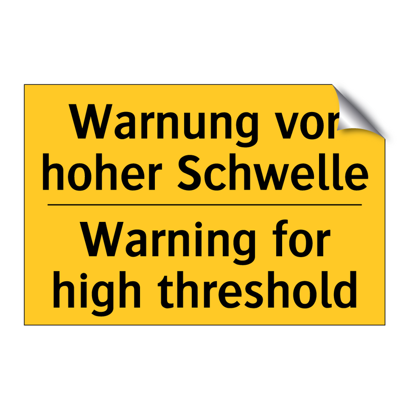 Warnung vor hoher Schwelle - Warning for high threshold