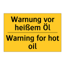 Warnung vor heißem Öl - Warning for hot oil