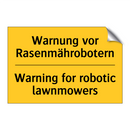 Warnung vor Rasenmährobotern - Warning for robotic lawnmowers