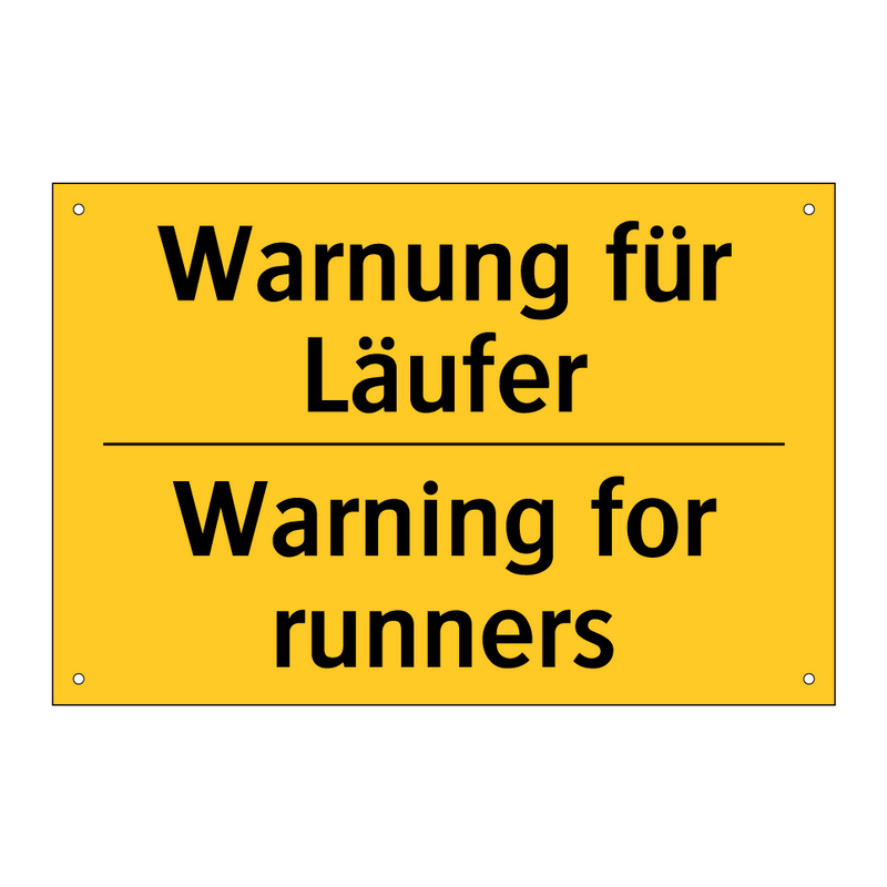 Warnung für Läufer - Warning for runners