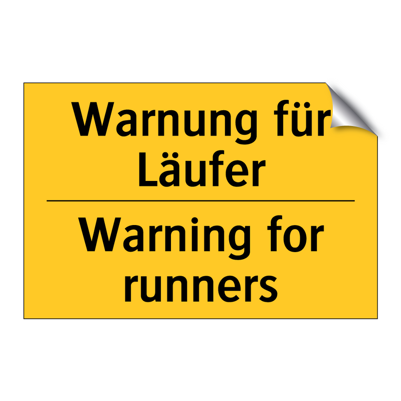 Warnung für Läufer - Warning for runners