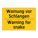 Warnung vor Schlangen - Warning for snake