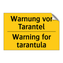 Warnung vor Tarantel - Warning for tarantula