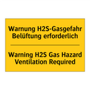 Warnung H2S-Gasgefahr Belüftung /.../ - Warning H2S Gas Hazard Ventilation /.../
