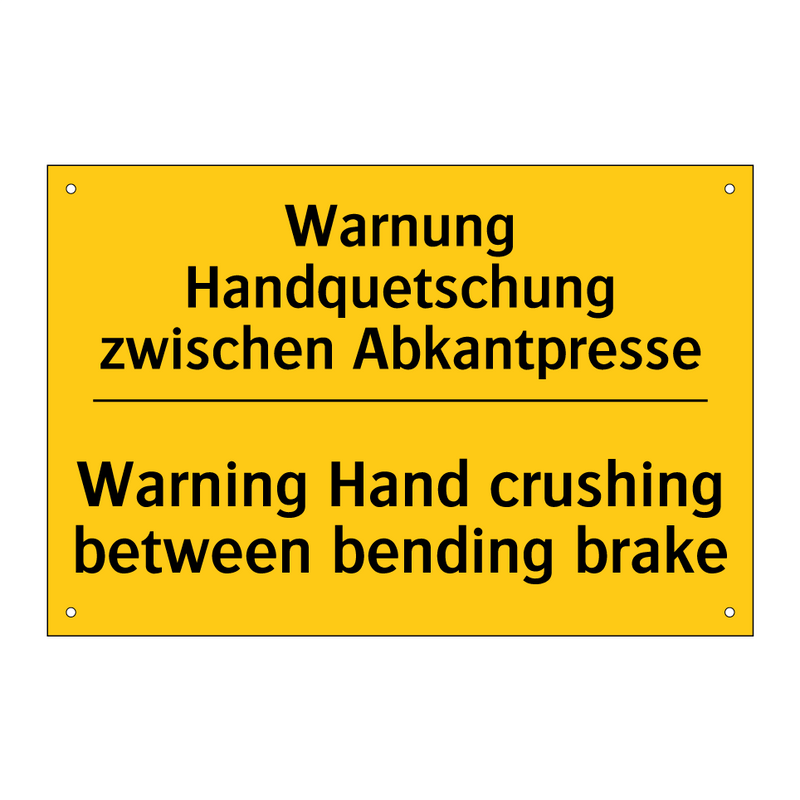 Warnung Handquetschung zwischen /.../ - Warning Hand crushing between /.../