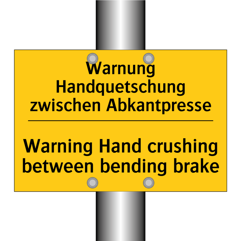 Warnung Handquetschung zwischen /.../ - Warning Hand crushing between /.../