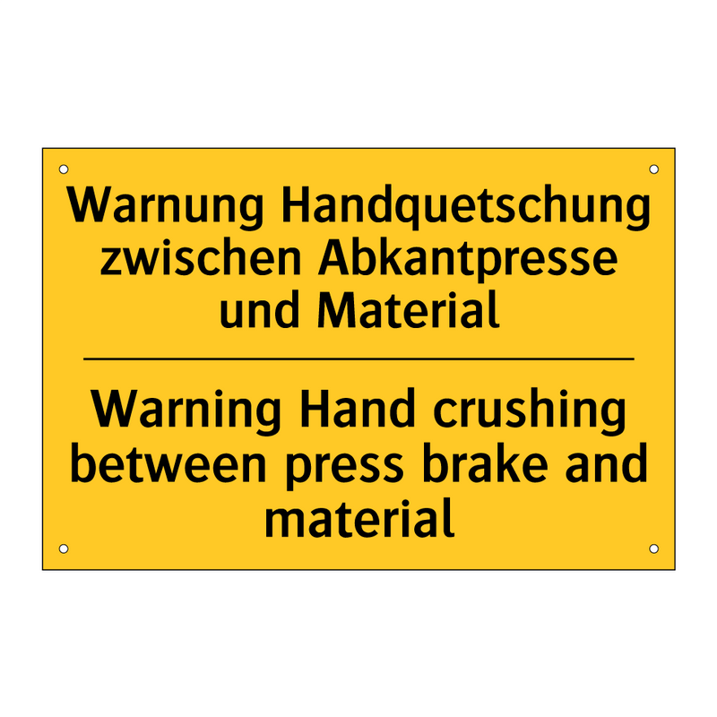 Warnung Handquetschung zwischen /.../ - Warning Hand crushing between /.../