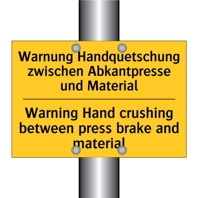 Warnung Handquetschung zwischen /.../ - Warning Hand crushing between /.../