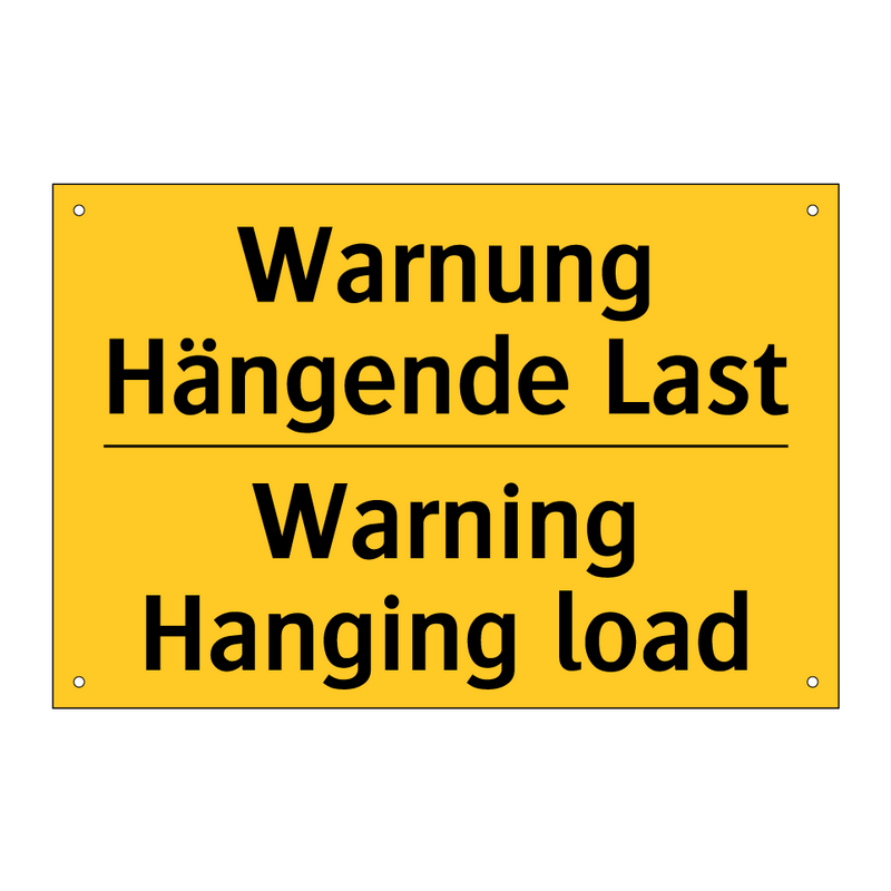 Warnung Hängende Last - Warning Hanging load