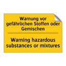 Warnung vor gefährlichen Stoffen /.../ - Warning hazardous substances or /.../