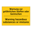 Warnung vor gefährlichen Stoffen /.../ - Warning hazardous substances or /.../