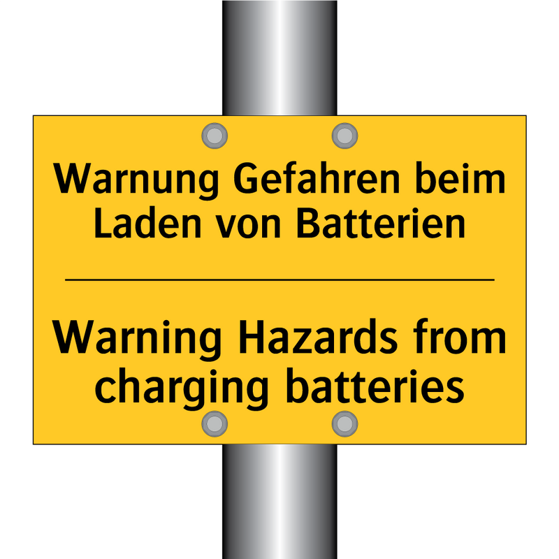 Warnung Gefahren beim Laden von /.../ - Warning Hazards from charging /.../