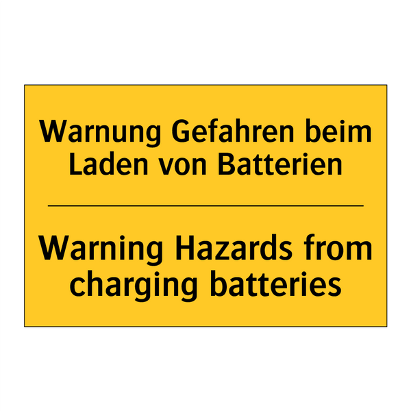 Warnung Gefahren beim Laden von /.../ - Warning Hazards from charging /.../