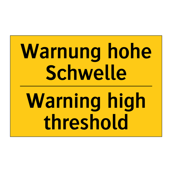 Warnung hohe Schwelle - Warning high threshold