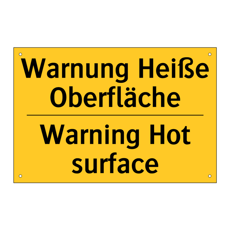 Warnung Heiße Oberfläche - Warning Hot surface