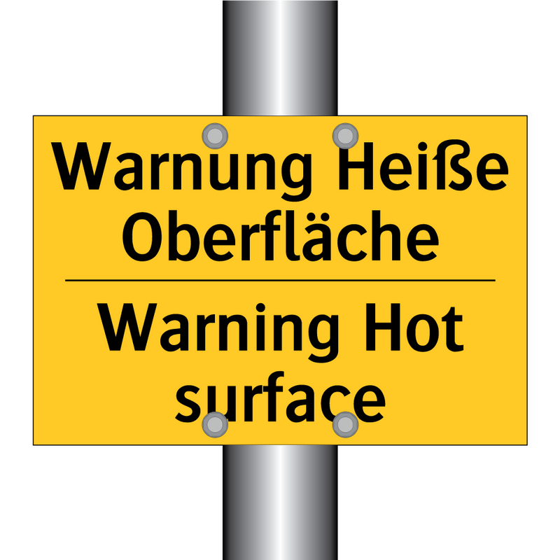 Warnung Heiße Oberfläche - Warning Hot surface