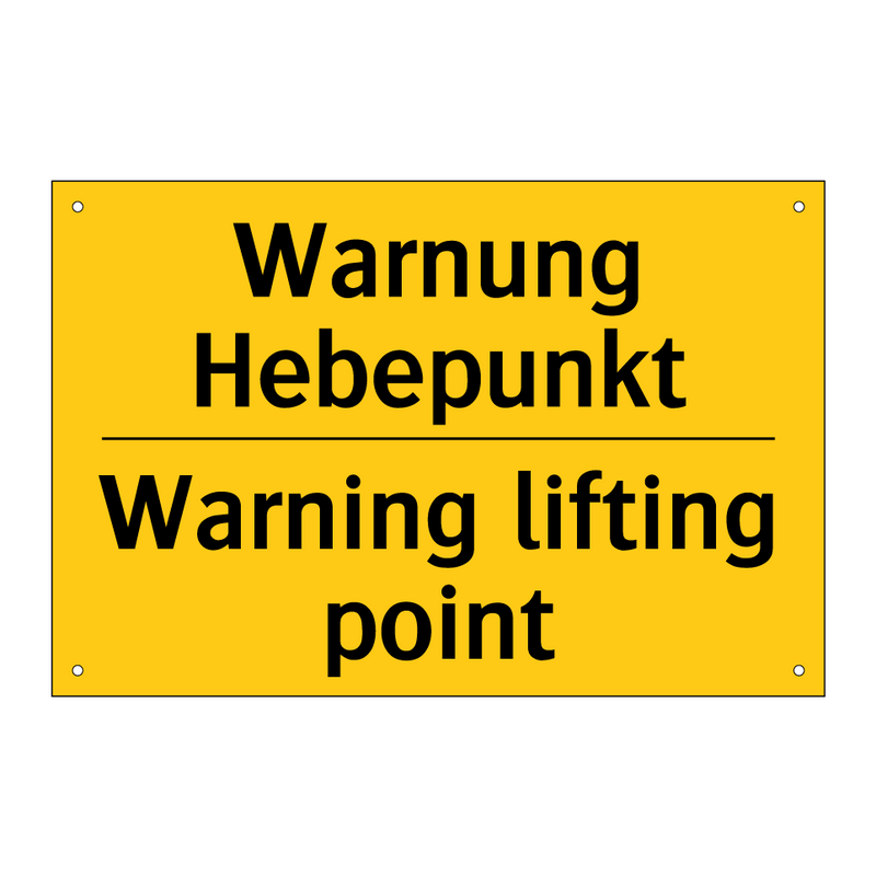 Warnung Hebepunkt - Warning lifting point