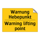 Warnung Hebepunkt - Warning lifting point