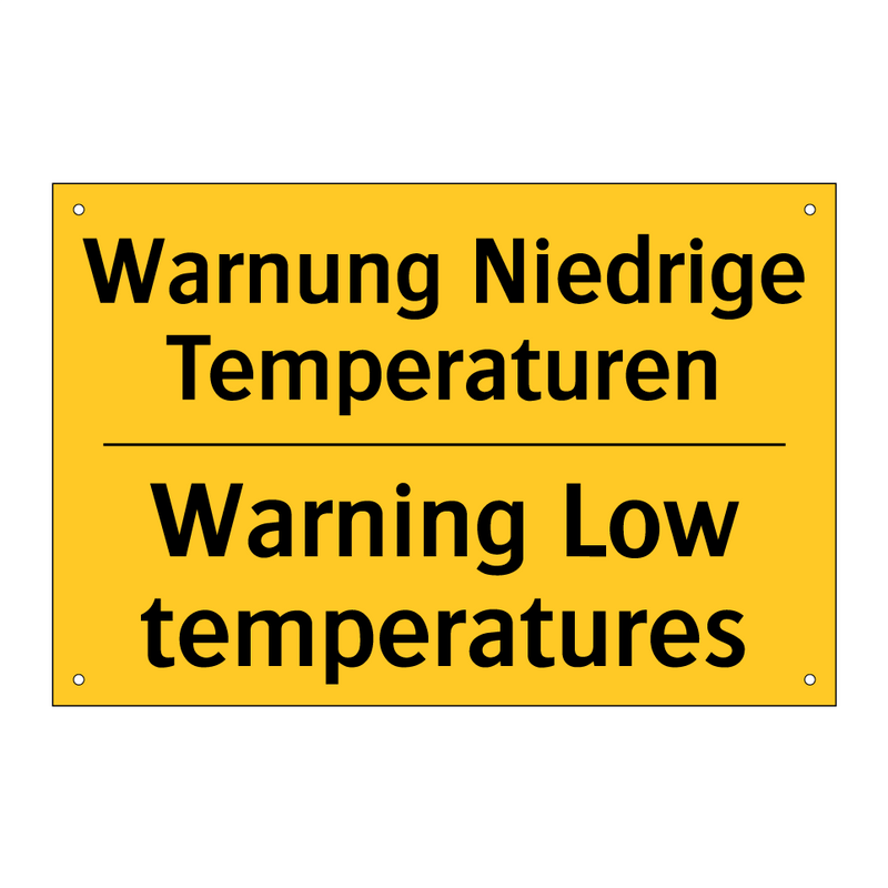 Warnung Niedrige Temperaturen - Warning Low temperatures