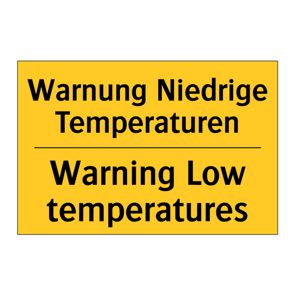 Warnung Niedrige Temperaturen - Warning Low temperatures