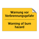Warnung vor Verbrennungsgefahr - Warning of burn hazard