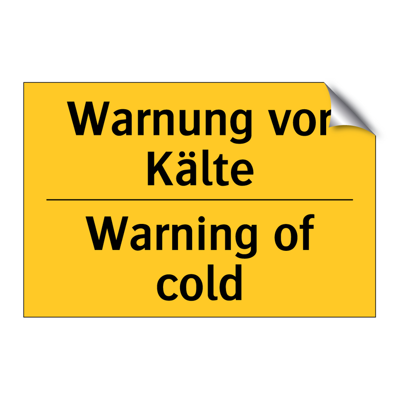 Warnung vor Kälte - Warning of cold