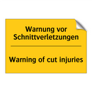 Warnung vor Schnittverletzungen/.../ - Warning of cut injuries