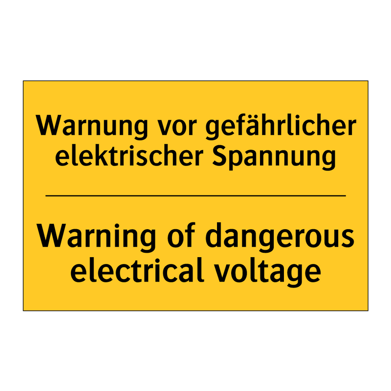 Warnung vor gefährlicher elektrischer /.../ - Warning of dangerous electrical /.../