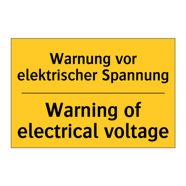 Warnung vor elektrischer Spannung/.../ - Warning of electrical voltage