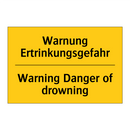 Warnung Ertrinkungsgefahr - Warning Danger of drowning