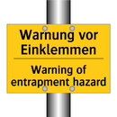 Warnung vor Einklemmen - Warning of entrapment hazard