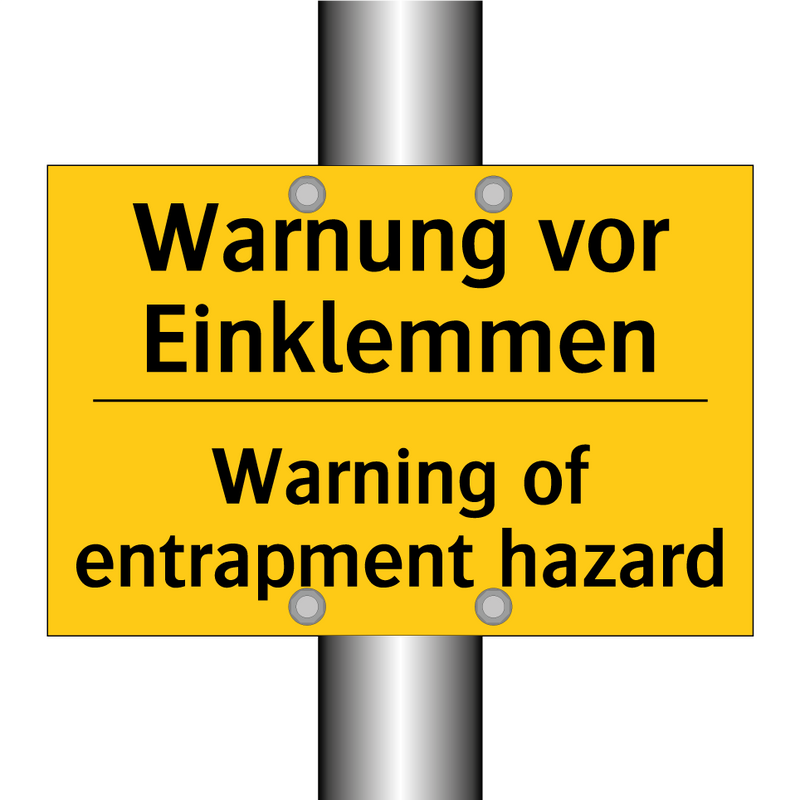 Warnung vor Einklemmen - Warning of entrapment hazard