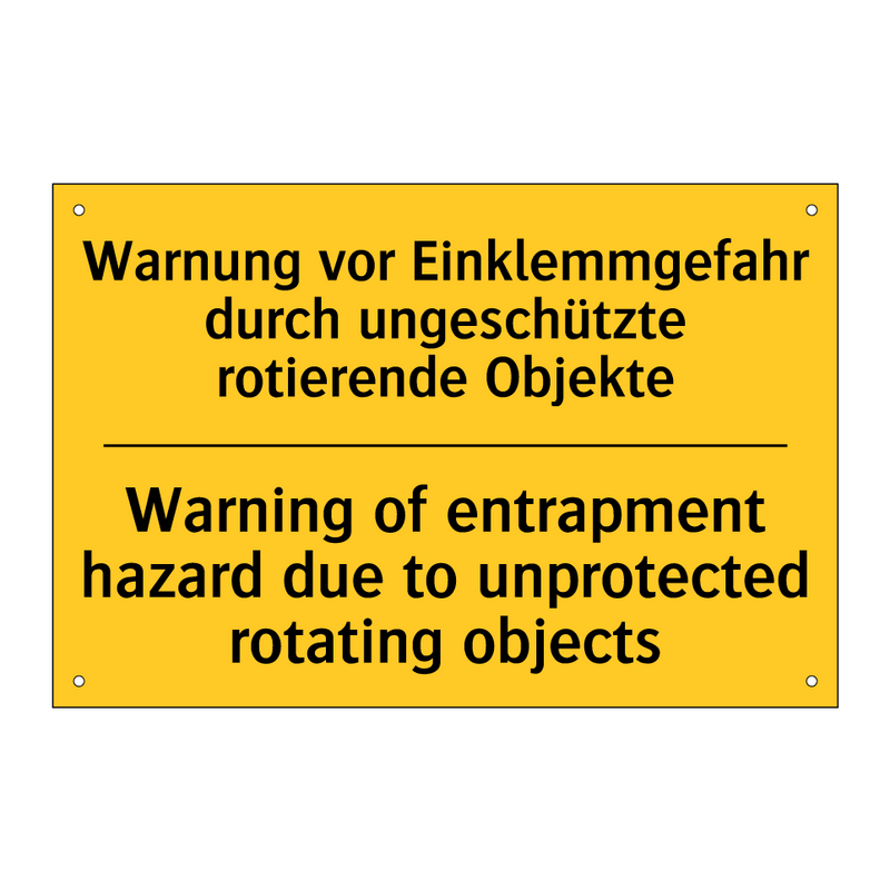 Warnung vor Einklemmgefahr durch /.../ - Warning of entrapment hazard due /.../