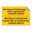 Warnung vor Einklemmgefahr durch /.../ - Warning of entrapment hazard due /.../