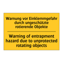 Warnung vor Einklemmgefahr durch /.../ - Warning of entrapment hazard due /.../