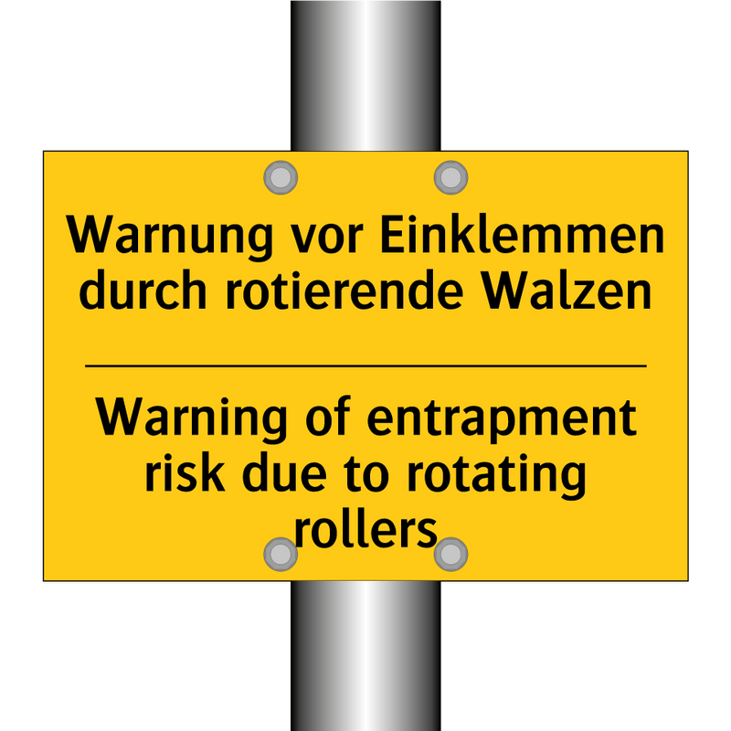 Warnung vor Einklemmen durch rotierende /.../ - Warning of entrapment risk due /.../