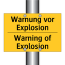 Warnung vor Explosion - Warning of Explosion